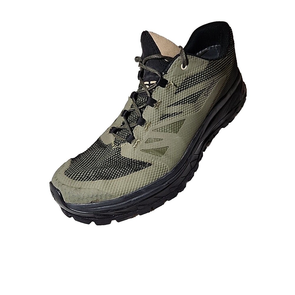 Salomon Trail Running Shoes Olive Green Black Contagrip Mens Sneakers
